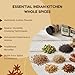 Pride of India | Black Mustard, Green Cardamom, Cinnamon, Coriander & Fenugreek Bundle | Essential Indian Kitchen Whole Spices in Small Dual Sifter Bottles