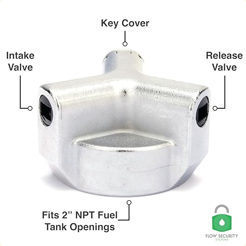 The Flow Security Systems VersaLock | Vented Locking Fuel Tank Cap | For Transfer & Above Ground Commercial Tanks | Prevents Theft & Secures Fuel Tanks | FSS 754 | Includes Adapter | 1CT