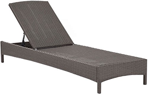 Crosley Furniture Palm Harbor Outdoor Wicker Chaise Lounge With Navy Cushions - Grey #TOP7