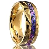 Wycian Anillos de boda para parejas de tungsteno, anillo de boda para mujer, anillo curvo para él, talla J 1/2 - Z+3, sin piedras preciosas, R 1/2, Acero de tungsten, Sin piedra preciosa