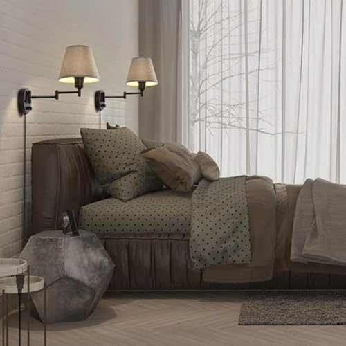 Lámpara de noche extensible para leer en la cama con interruptor y enchufe gris