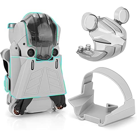 2 Pack Mini 3 Pro Propeller Holder and Gimbal Protector for DJI Mini 3 Pro Drone, 2 in 1 Propeller Guard Strap Camera Lens Replacement Hood Cover Cap with Full Protect for DJI Mini 3 Pro Accessories Cover