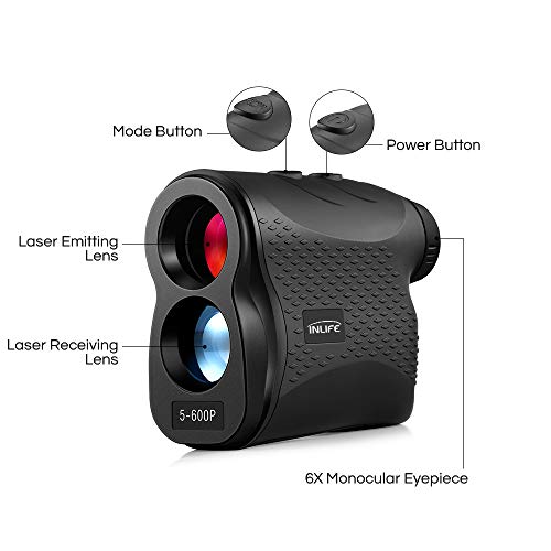 INLIFE Laser Rangefinder 656 Yard Distance Meter 6X Monocular Golf Range Finder with Slope, Flag-Lock, Height, Fog, Distance, Speed Measurement - Thumbnail 5