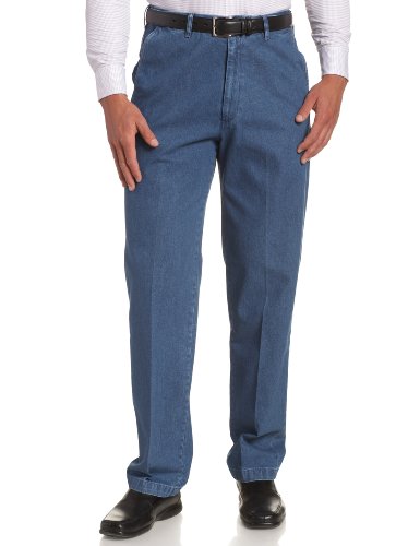 Haggar Men's Big-Tall No Iron Denim Plain Front Pant,Cadet Blue,48x30