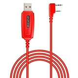BAOFENG Programming Cable UV-5R/5RA/5R Plus/5RE, UV3R Plus, BF-888S, 5R EX, 5RX3, GA-2S, UV-82 (39-inch Mirkit Red, This one Works!)