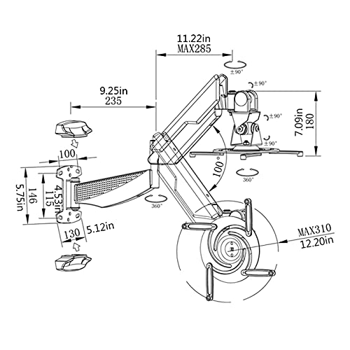 Soportes para proyectores de pared con brazo regulable 2