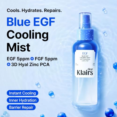 DearKlairs Blue EGF Calming Hydrating Trio - EGF Serum, Cooling Face Mist, 360 Eye Patch Set, EGF & Peptide Resilient Skin-Smoothing Kit for Sensitive Skin - Image 6