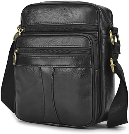 SPAHER Men Small Genuine Leather Handbag Shoulder Bag Satchel Business Messenger Backpack Crossbody Casual Sling Travelling Bag Mens Gift for Wallet Purse Mobile Phone Keys