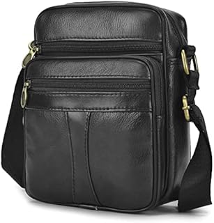 SPAHER Men Small Genuine Leather Handbag Shoulder Bag Satchel Business Messenger Backpack Crossbody Casual Sling Travelling Bag Mens Gift for Wallet Purse Mobile Phone Keys