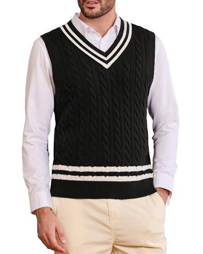 Kallspin Men's Cotton V Neck Sweater Vest
