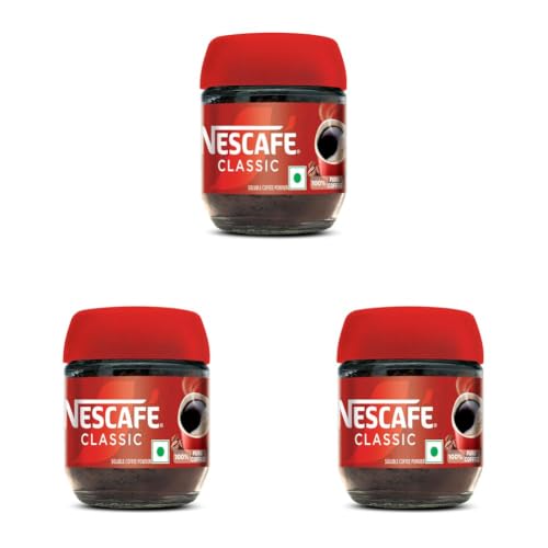 Image of NESCAFE Classic Instant Coffee Powder | Great start to your morning | 100% Pure Coffee | 24g Jar (Pack of 3)