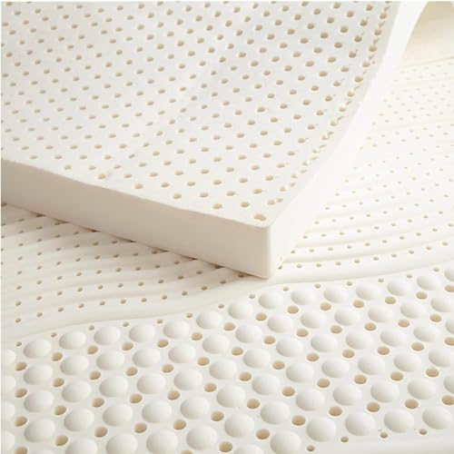 BIRJXVTO Matelas en Latex Naturel - 7 Zones de Soutien - évent en nid d'abeille Respirant, Doux et Confortable,Fermeté Medium,7.5cm,90x190cm