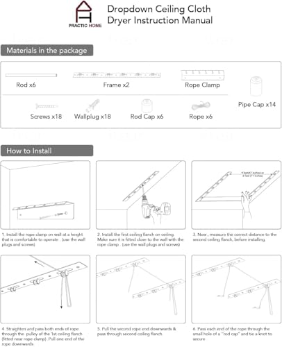 Image of 6 Pipes x 5 Feet - Stainless Steel Wall Mounted Cloth Drying Stand, Cloth Stand for Drying Clothes Foldable, Wall Mount Cloth Drying Stand Folding, Clothes Drying Stand