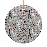 Adorno de cerámica para árbol de Navidad con estampado de hurones para el hogar, tienda, oficina, vacaciones, decoración colgante