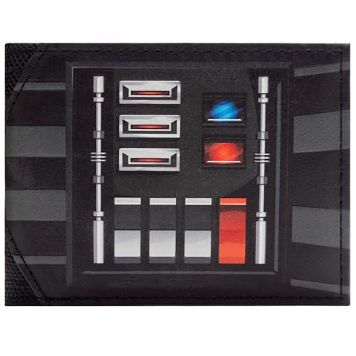 Lightsaber Duel Star Wars Darth Vader Brustpanzer-Outfit Geldbörse/Geldbeutel Bi-Fold ID & Kartenhalter, Schwarz
