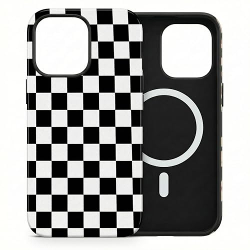 Coque iPhone 16E TPU souple antichoc motif damier effet miroir 6.1 pouces
