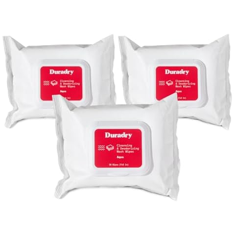 Duradry Deodorant Wipes for Men & Women- Body & Underarm Wet Wipes for Sweat & Odor Control, Use for On-the-Go Cleansing, Gym Sessions, Travel, or Rinse-Free Shower Alternative - Aqua Scent, Pack of 3 Cover