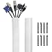 Kootek 118-Inch Cable Management Sleeves with Cable Ties, Neoprene Cable Organizer Cord Cover Wire Hider for TV Computer Office Theater (White, Large)