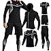 Männer Workout Kleidung Outfit Fitness Bekleidung Fitnessstudio Outdoor Laufen Kompressionshose Shirt Top Langarm Jacke 4PCS oder 5pcs schwarz M