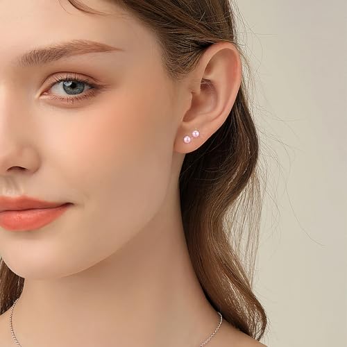 JUANKIKI 12 Pairs Screw-Back Earrings Suitable for Women 316l Stainless Steel Hypoallergenic With Cute Heart-Shaped Cz Flower and Pearl Ball Inlays A Gift For Women - image 8