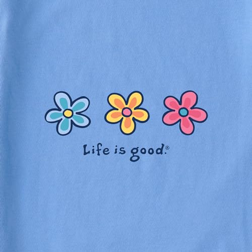 Life is Good Women's Crusher Tee Shirt, Short Sleeve Cotton Graphic T-Shirts, Three Daisies, Cornflower Blue, Large by Life is Good - Used condition - Image 2