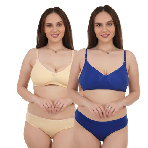 Image of UNITRUST Premium Lingerie Set with Full Coverage Non-Padded Bra and Hipster Panty Set