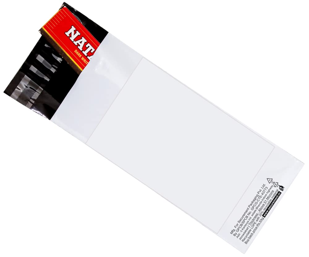 SECUREMENT® Courier Bag/Envelopes/Pouches/Cover with POD (55 Microns) Tamper proof/Security bag (100, 4.5x10 inches)