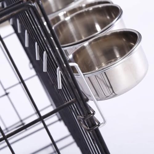 Image of Pets Empire Best Stainless Steel Birds Coop Cup Feeder Bowl (Hook+Clamp) 200ML Pack of 4