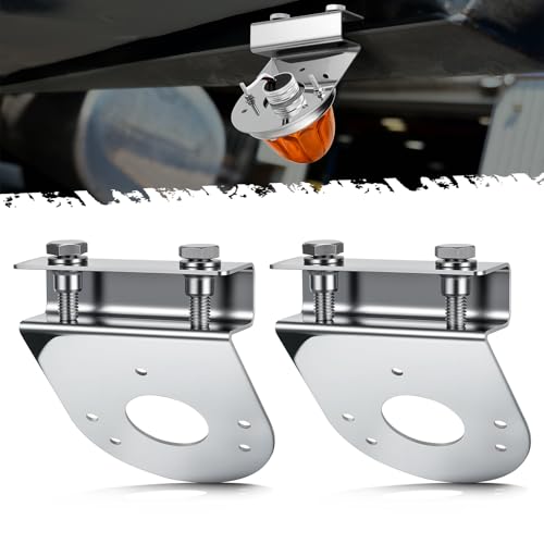 PARTsam 2Pcs Watermelon Light Under Glow Frame Brackets 45 Degree Angled Clamp-On Mount No Drilling Required Stainless Steel Universal for Semi-Trucks Trucks Pickup Light Not Include