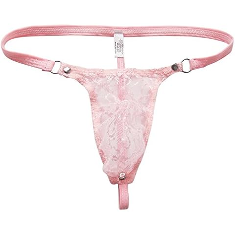 YiZYiF Men's Lace Floral Thong Briefs Cover