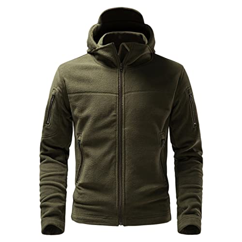 Veste de chasse Puffy pour homme en vert militaire taille S avec capuche polaire
