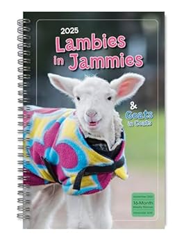 2025 Planner, Weekly & Monthly Planner, 16-Month Engagement Calendar: September 2024 - December 2025, 9" x 6" - Lambies in Jammies & Goats In Coats