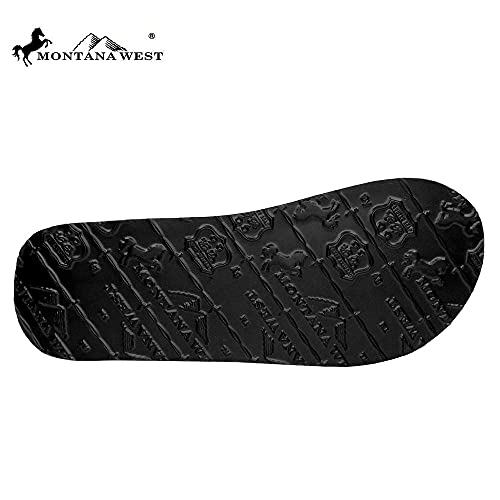 Montana West Rhinestone Flip Flops Comfort Slippers For Women American Patriotic Comfortable Western Wedge Sandals Mbb-Us05-S089Rd-8 #TOP6