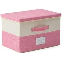 Amazon｜[CIANAP] 収納ボックス ピンク 折りたたみ フタ付き 不織布 大