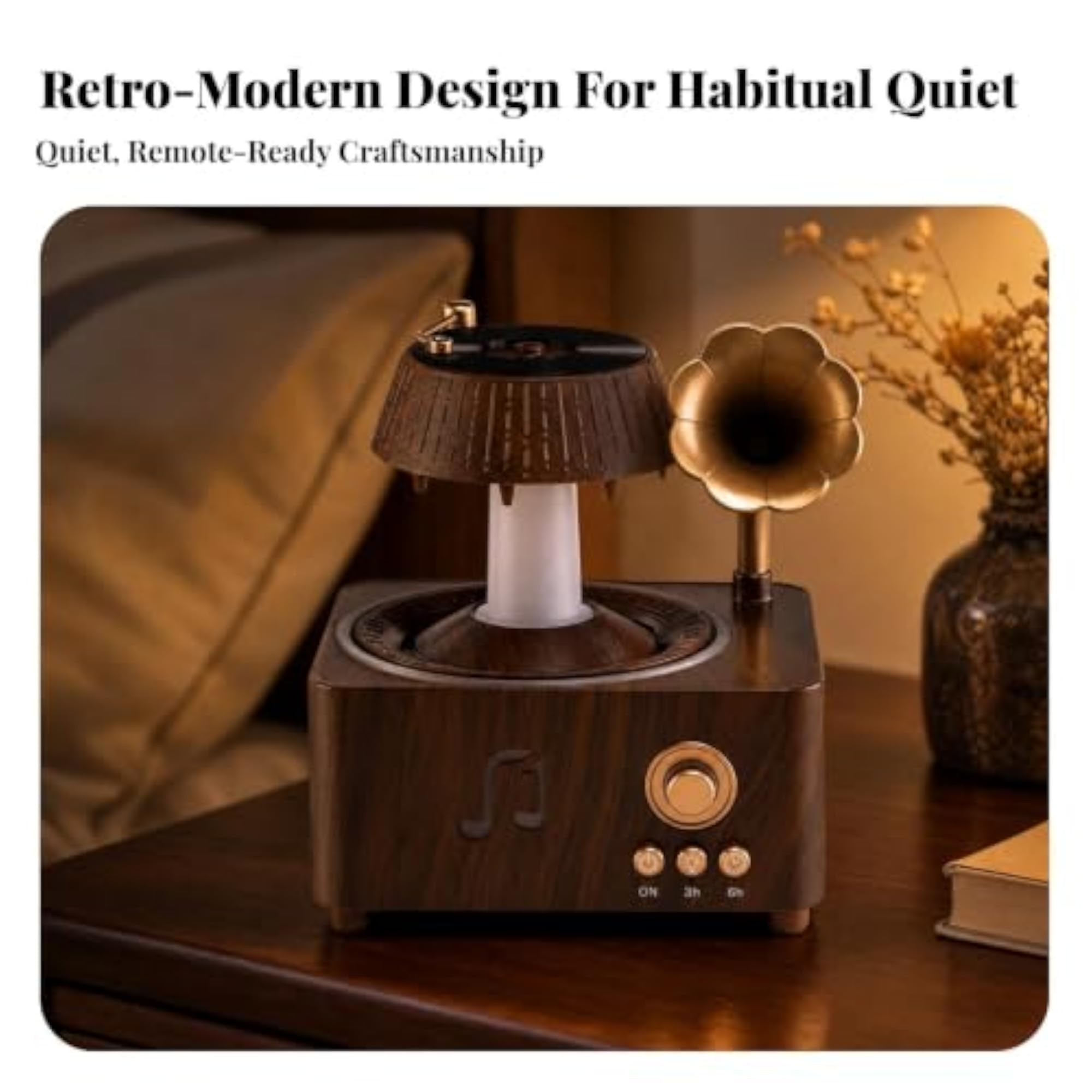 Corded Tabletop Humidifier with Rain-Effect