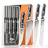MAD SHARK 8-Piece Knife Block Set, German High-Carbon Steel Chef Set,15° Ultra-Sharp Edge,Full-Tang Lightweight Handle,Gift for husband Wife Friends