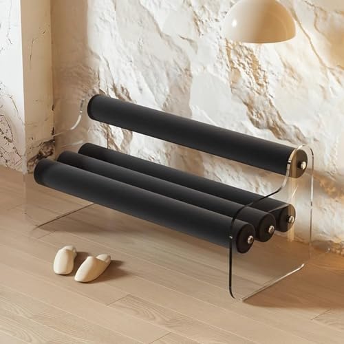 SUZEPER Acrylic Entryway Bench,Ottoman with Backrest Shoe Bench,Transparent Acrylic Ottoman Makeup Stool,Modern End of Bed Bench Bedroom,Entryway Hallway Upholstered Storage Ottoman Bench