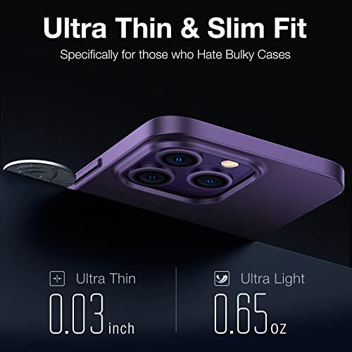 TORRAS Slim Fit Designed for iPhone 14 Pro Max Case 6.7 inch, Ultra-Thin 14 Pro Max Case 2022, Lightweight Hard PC Cover Phone Cases, Black, OriginFit — view 3