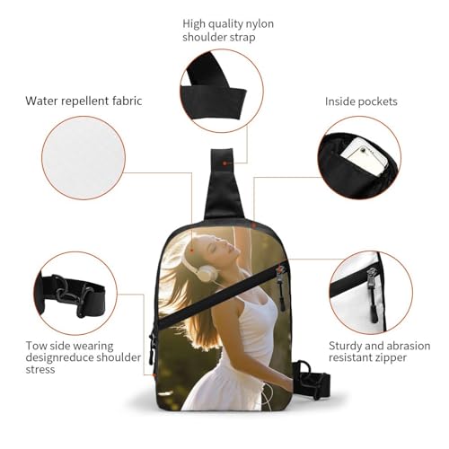 Dance With Music Print Men's and Women's Foldable Crossbody Bag,Sports Crossbody Bags,and Daily Chest Bags3