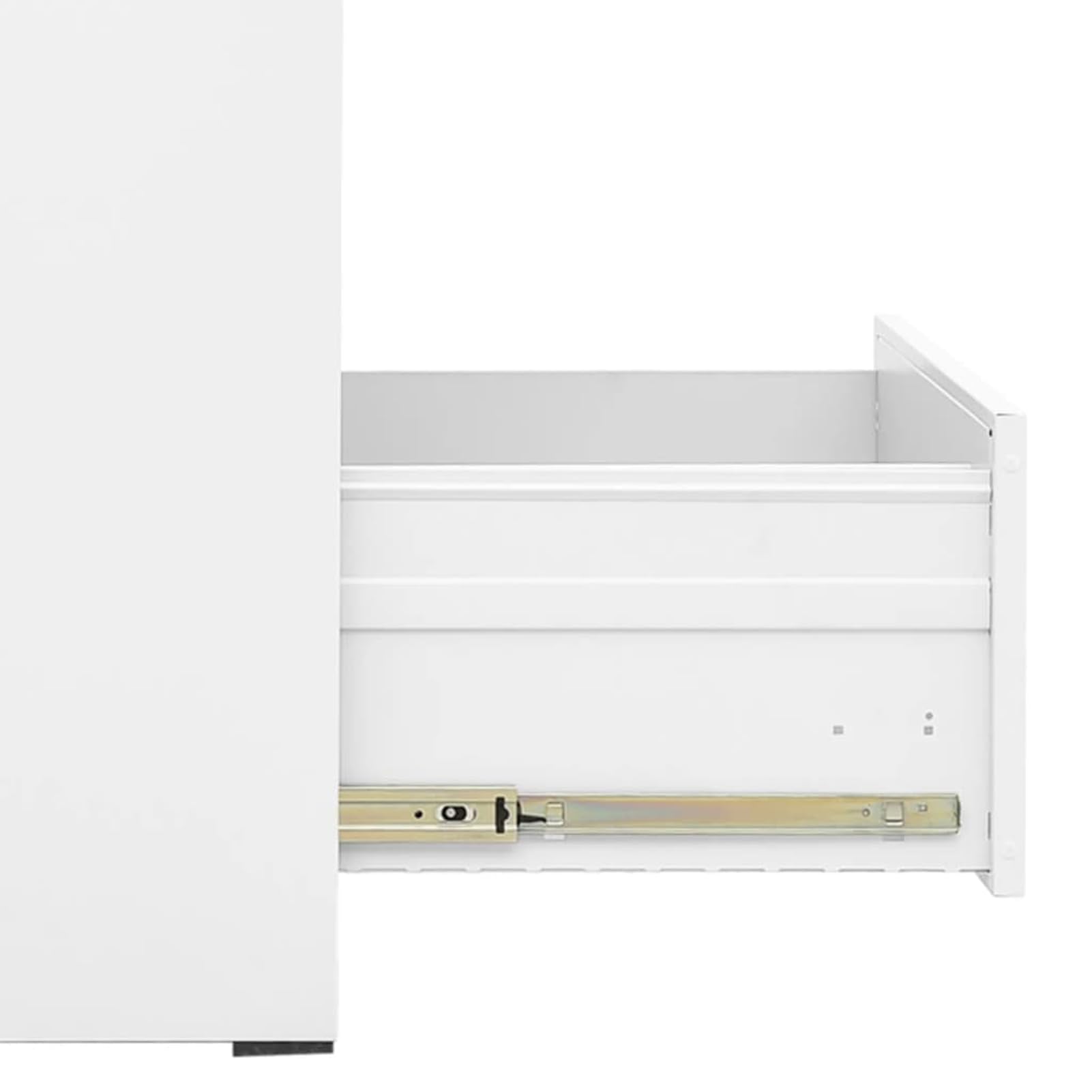 Aktenschrank Stahl weiß 46 x 62 x 72,5 cm mit 2 vollausziehbaren Schubladen (je 45 kg) und Sicherheitsschloss – Büroorganisation