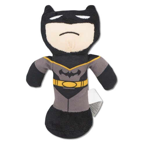 Buckle-Down DC Comics - Juguete de peluche chirriante para perros grandes, medianos y pequeños, pose de Batman, 2 x 3.5 pulgadas