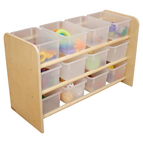 Wood Designs See-All Storage with (12) Translucent Trays