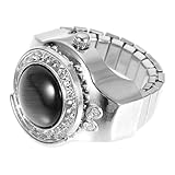 Kisangel レトロデザイン字戒指表 精密クォーツムーブメント 大きなアラビア字表示 ファッション指輪時計 ジュエリー装飾 プレゼント適用