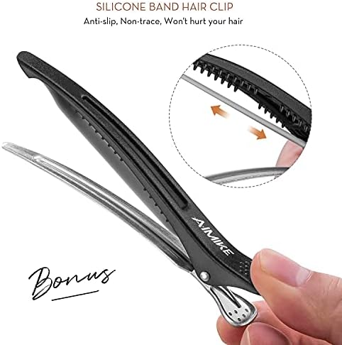 AIMIKE Round Brush, Nano Thermal Ceramic & Ionic Tech Hair Brush, Small Round Barrel Brush with Boar Bristles for Blow Drying, Styling, Curling and Shine (2.4 inch, Barrel 1.3 inch) + 4 Free Clips