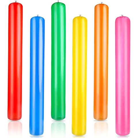 KIMOBER 6PCS Inflatable Pool Sticks,Colorful 41.3 Inch Giant Blow Up Pool Swimming Noodles Water Float for Swimming Pool Beaches Lake Party Decor Cover