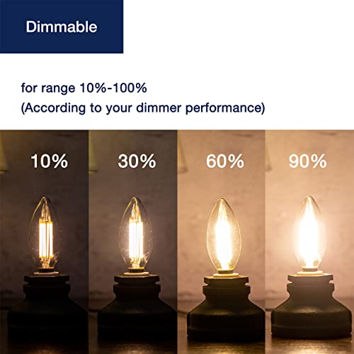Flsnt Dimmable Led Candelabra Light Bulbs 60W Equivalent E26 Base, B11 Led Chandelier Candle Light Bulbs, 2700K Soft White, 6 Pack #TOP3