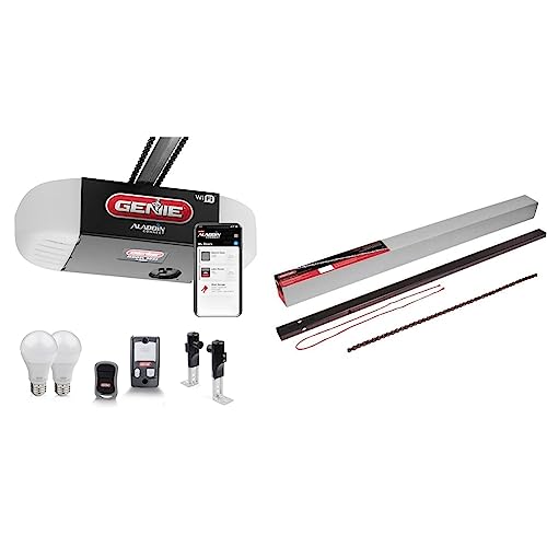 Genie Chain Glide Connect Essentials Smart Garage Door Opener + 8ft Chain Drive Extension Kit