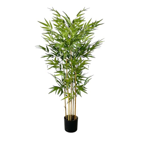 Acomoda Textil – Planta Artificial Decorativa con Macetero Elegante para Hogar, Jardín, Comercio y Oficina. Planta Sintética Resistente para Interior y Exterior Sin Cuidados. (Árbol Bambú, 120cm)