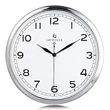 Alta Calidad: La excelente cubierta frontal de cristal HD, la robusta cubierta posterior de ABS, marco de plástico del proceso de enchapado, movimiento de calidad, manecillas de metal hacen que el reloj de pared funcione durante más tiempo. Después de instalarlo en la pared, funcionará con fluidez.