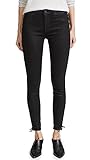 HUDSON Jeans Women's The Stevie Midrise Cont Lace Up Skinny 5 Pocket Jean, Black Coated, 32
